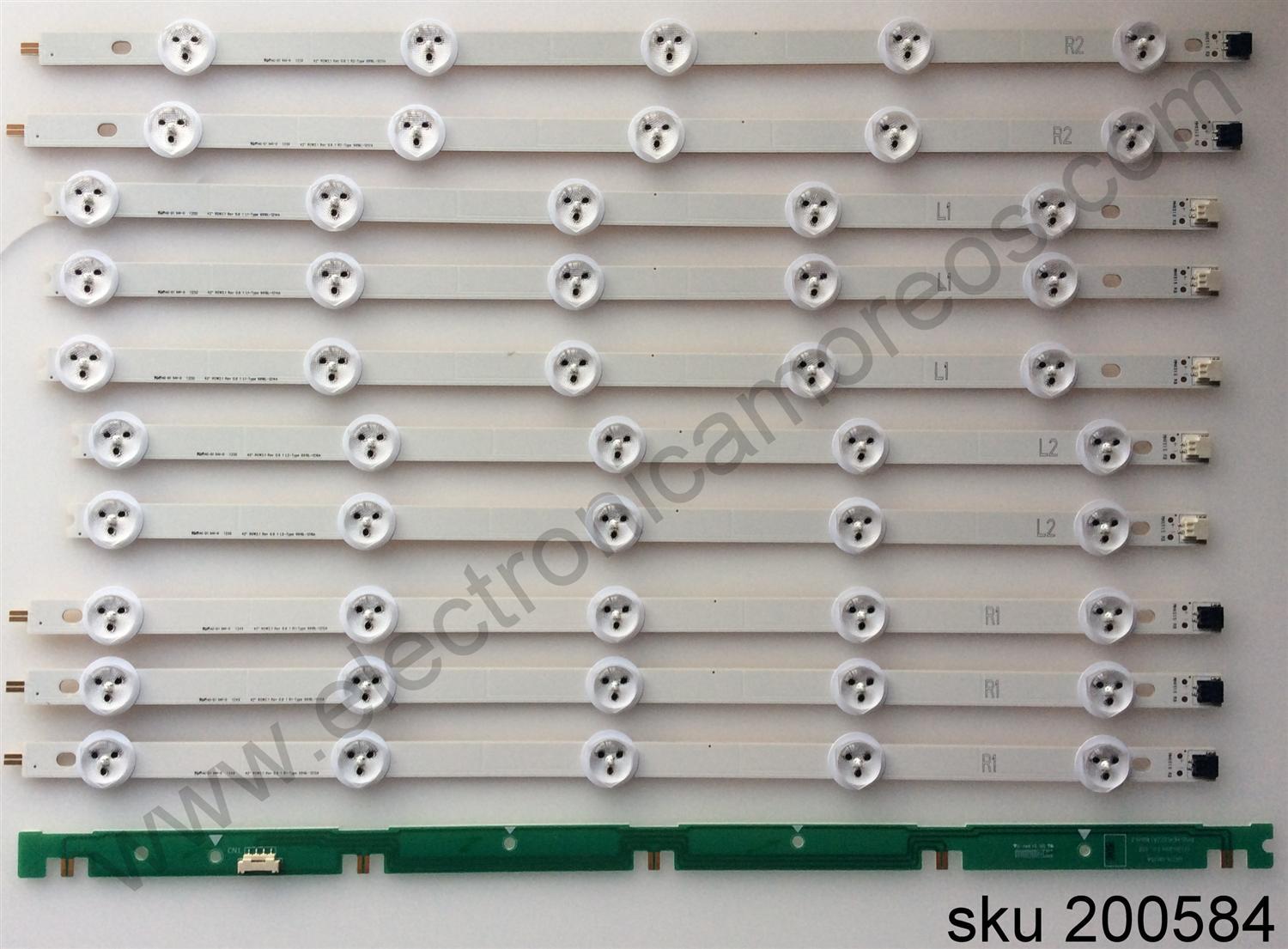 KIT DE LED´S PARA TV LG (10 PIEZAS) / 6916L-1214A / 6916L-1215A / 6916L-1216A / 6916L-1217A / PANEL LC420DUE (SF)(R1) / MODELOS 42LN5300-UB.BUSYLJR / 42LN400-UA / MAS MODELOS, PANEL´S Y PARTES SUSTITUTAS EN DESCRIPCION